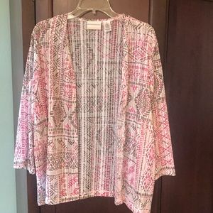 Alfred Dunner Pink and Brown Blouse Elegant and Versatile